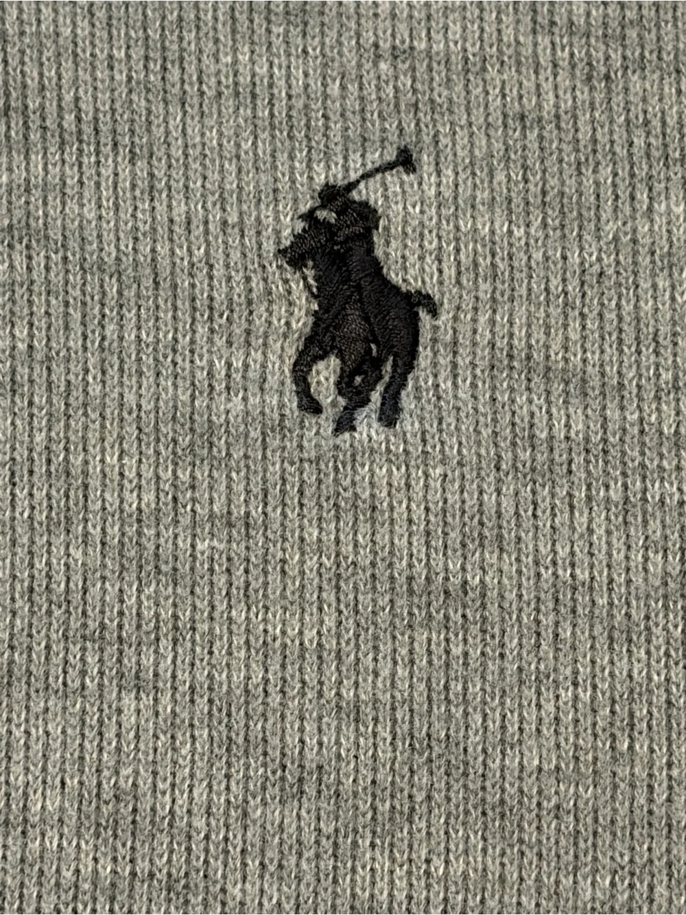 Polo Ralph Lauren Quarter Zip Sweater Men’s XL Gray 100% Cotton Leather Pull